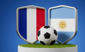 Bandeira Da França E Argentina Com Bola De Futebol